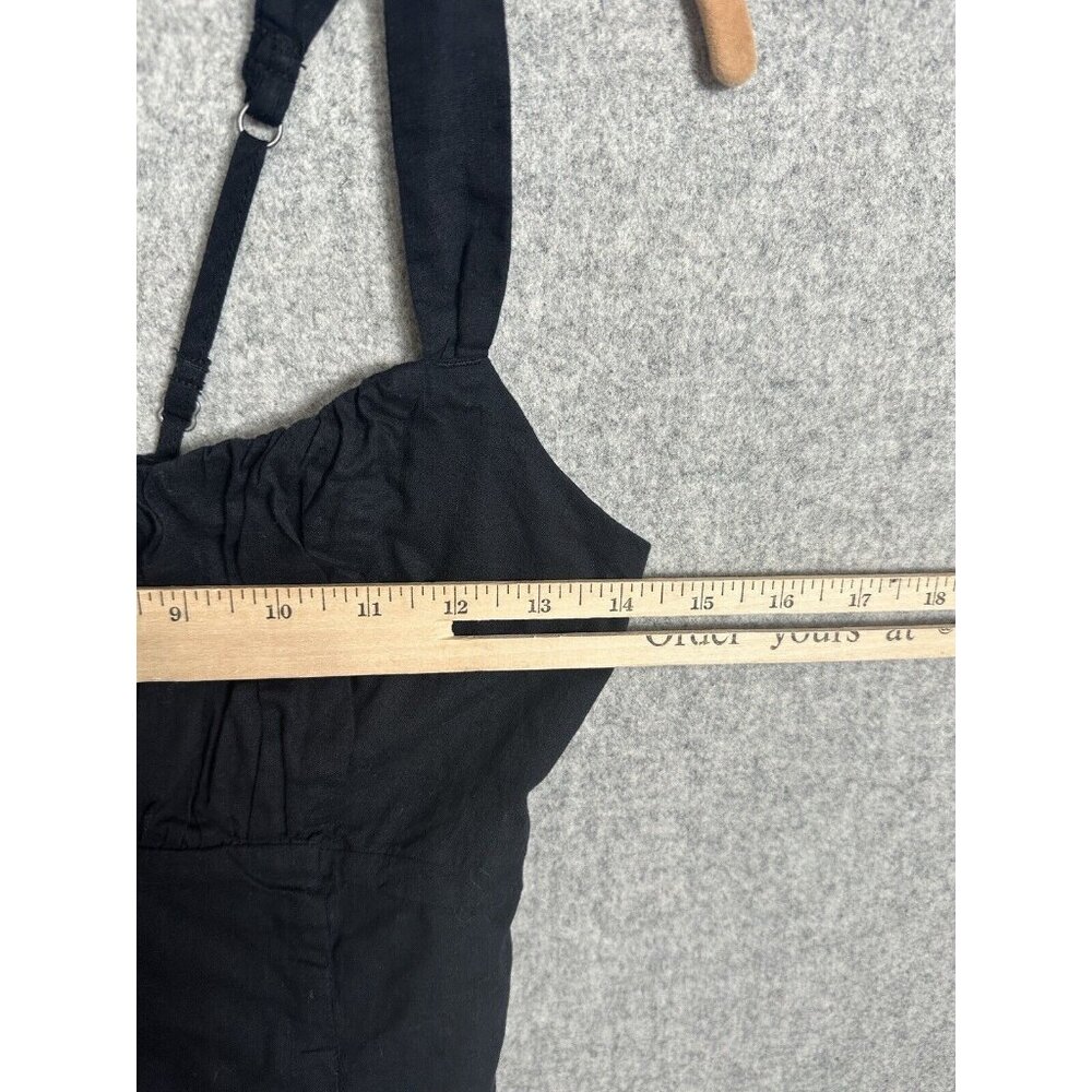 Abercrombie & Fitch XS Bodysuit Black Thong Tank Top Ruched Womens Snap - Picture 13 of 16
